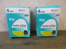 8 Pairs Legg's Everyday Suntan Regular Sheer Toe Pantyhose Hose Size B Med