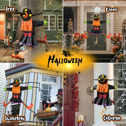 Halloween Outdoor Deko Abstürzende Hexe Hängend Hof Garten Veranda - Bild 9 von 9