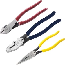 Klein Tools 80020 Plier Set, Made in USA, Lineman's Pliers, Diagonal Cutters, a