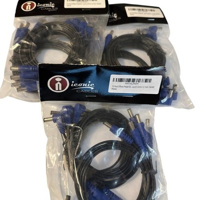 30 Effects Pedal DC Power Patch Cables Cords Pedalboard 5.5mm / 2.1mm 18AWG NEW