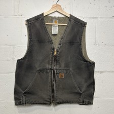 Vintage Carhartt Sherpa-Lined Rugged Vest Black V26 BLK Men s Large