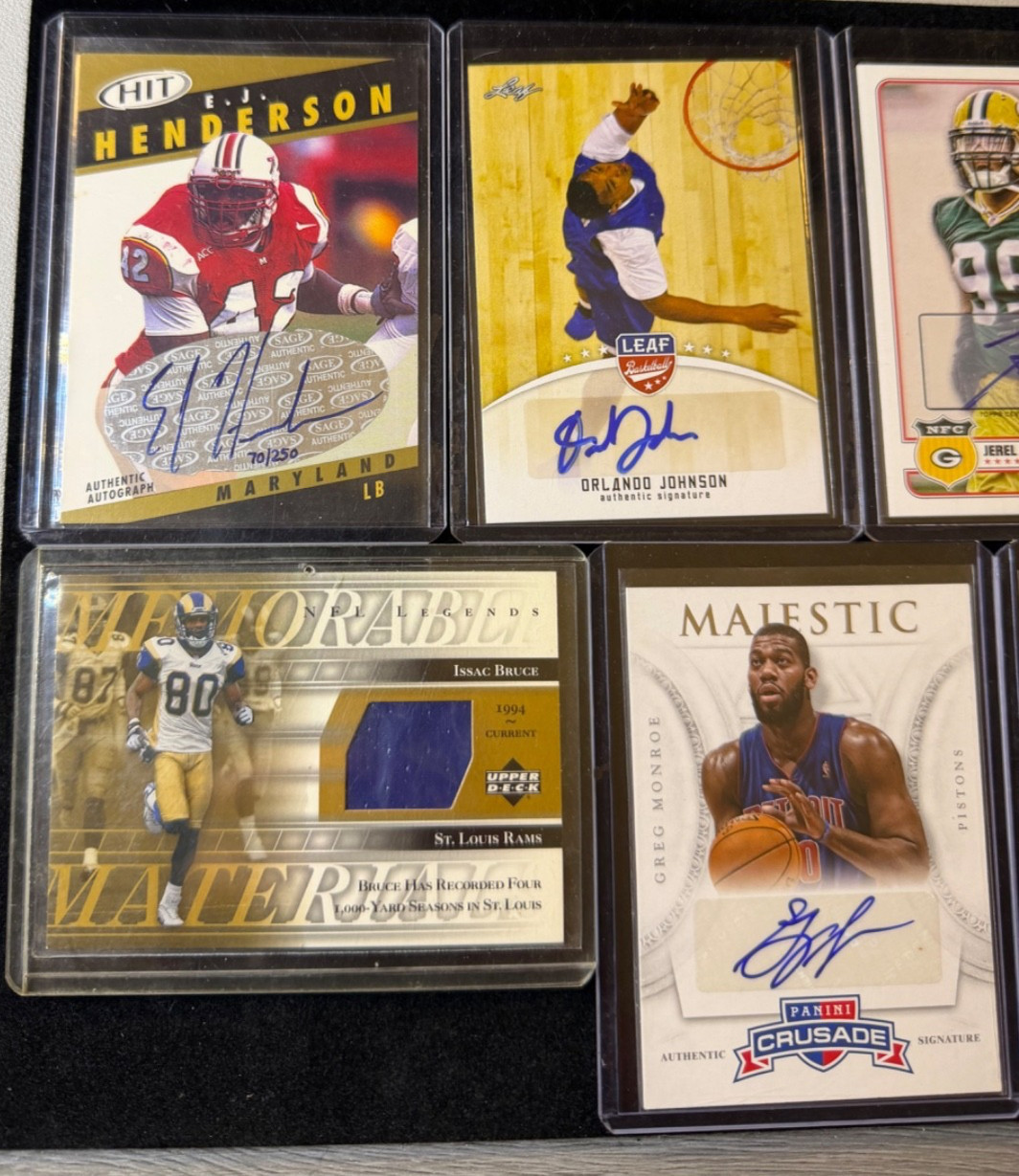 Football & Basketball Hit Lot (6 Cards) 5 Autographs /250 & Game Used Jersey Lot view 2