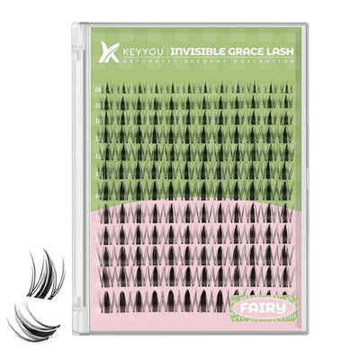 KEYYOU Fairy Lash Clusters 144Pcs D Curl Manga Lash Extension Eyelash Extension
