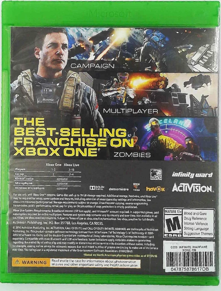🎮 Xbox One Call of Duty Infinite Warfare Disc & Case 🟥☆ - Image 2 of 4