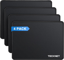 TECKNET 4 Pack Mouse Pad with Anti-fray Stitching, Waterproof Surface  Non-Slip