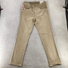 Marine Layer Flex Terry Pants Mens FITS 32x33 Khaki 5 Pockets Slim Straight Fit