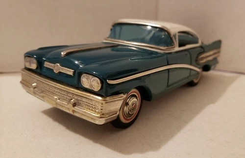 Vintage Bandai 1958 Buick Century Tin Litho Friction Toy Car Japan - Decent Cond