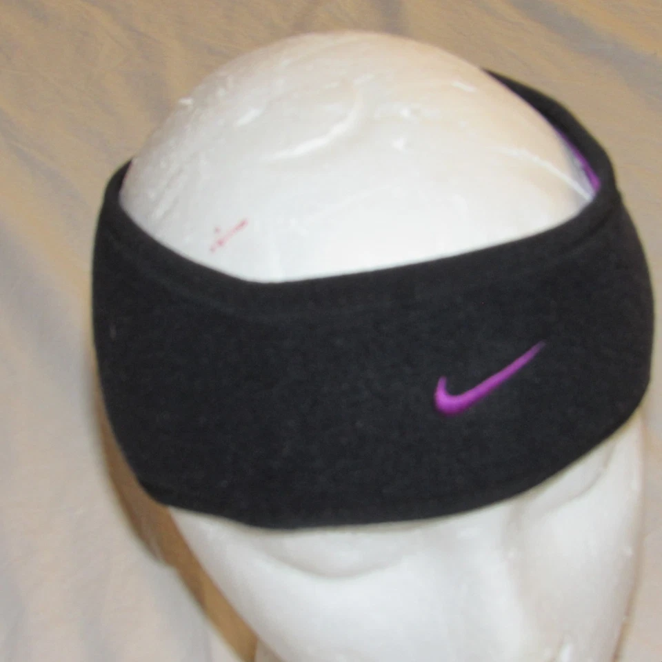 耐克 Livestrong Therma Fit 双面头带暖耳紫色黑色 — 第 3/3 张图片
