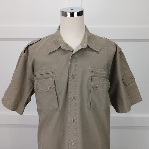 Vintage CABELAS SAFARI SERIES Shirt Mens 2XL Reg Tan Button Up Travel Hiking - Picture 3 of 7