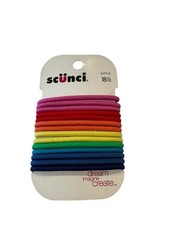Scunci No Damage Hair Elastics, Rainbow, 18 Ct New In Package