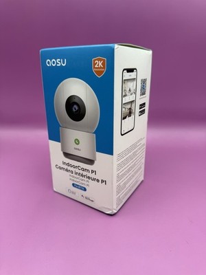 AOSU Indoor Cam P1 Pro Security Camera - 2K 360°  White  NEW