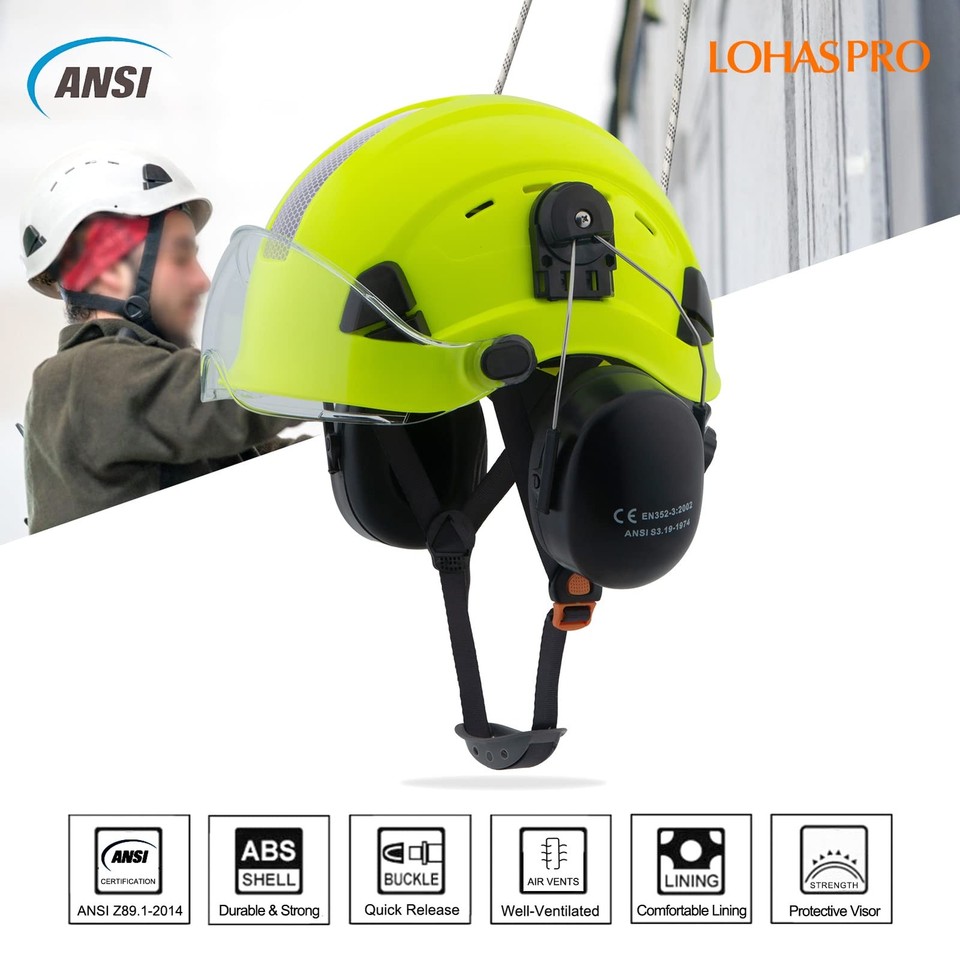 Hard Hat Safety Helmet Arborist Forestry Helmet Garden Tree Cutting ...