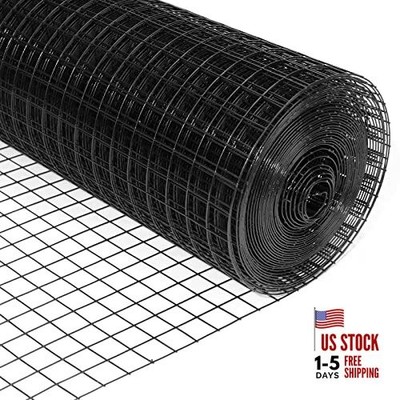 36'' x 50' 1.5inch Hardware Cloth 16 Gauge Black Vinyl Coated Welded Fence 