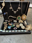 VTG Estate Costume Jewelry Mix Art Deco Victorian Brass/gf/mixed Metal/ Sterling