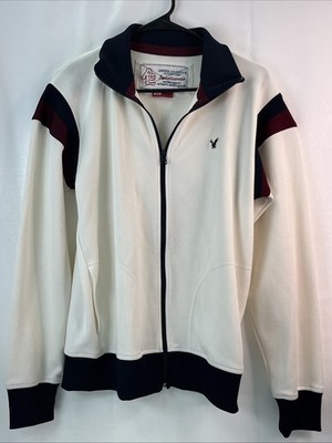 American Eagle Men s M VTG Varsity Tennis Jacket Logo Preppy Athletic RARE