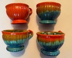 Vintage Stangl Sunburst Teacup 8 oz. Coffee Cups - set of 4 - please read desc.