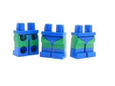 LEG ASSSEMBLY: Custom printed GREEN PANTS BLUE  BOOTS on official LEGO®