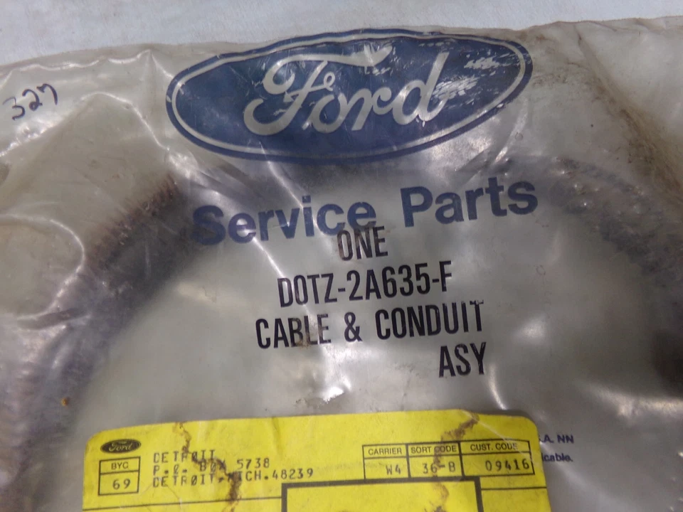 Brake Cable Assy. 右握后部,1970/72 F100 4 x 4,福特卡车,全新无标签 — 第 2/4 张图片