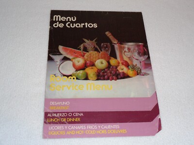 Holiday Inn Panama Rare Vintage Original Menu de Cuartos Room Service Menu