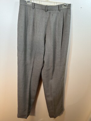 CARLISLE VINTAGE! 100% Wool Taupe High Rise Slim Tapered Leg Lined Pants Sz 12