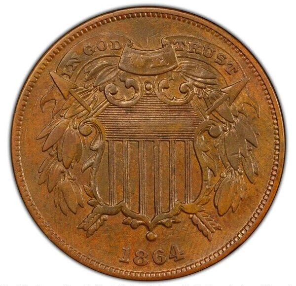 1864 *Small Motto* 2 CENT *PCGS XF* RARE Variety *FAST FREE SHIPPING!!! - Image 2 of 4
