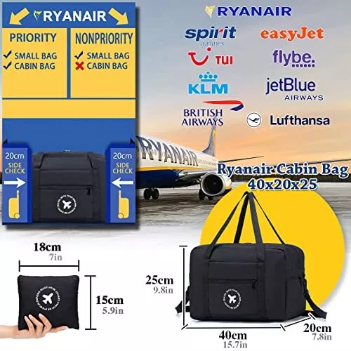 avion cabine voyage sac à dos 40x20x25 valise cabine ordinateur portable sac  à dos