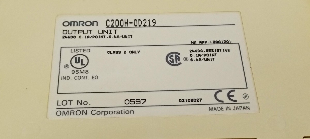 Omron C200H-0D219 PLC Output Unit 03102027 C200-Series Omron C200H-0D219 PLC Output Unit 03102027 C200-Series