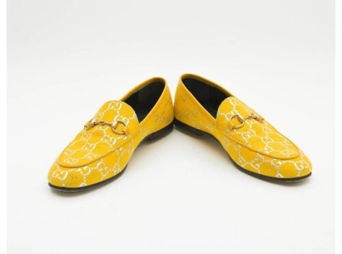 Gucci Womens Jordaan Yellow Horsebit Classic Loafer Size Us 5.5 - Picture 2 of 3