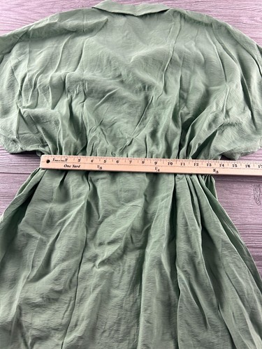 Vero Moda Green Shirt Dress, Drawstring Waist Button Collar Size XXL NWT - Picture 4 of 11