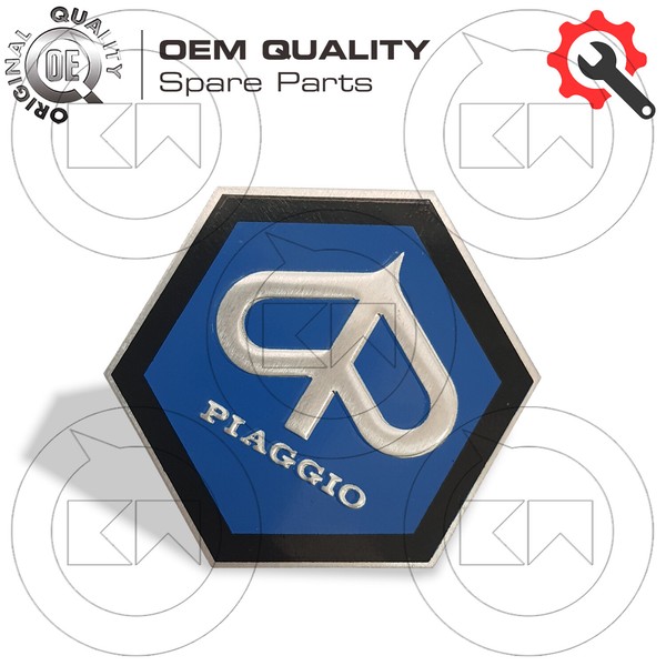Meister Emblem Seehecht Hexagonal Aufkleber Piaggio Vespa 50 Schein Werfer Runde-image