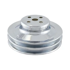 Water Pump Pulley  2 Groove Chrome Steel Ford 260 289 302 351W 1965-1969 V8