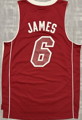 Adidas 2013 NBA Miami Heat LeBron James Red Hot Basketball Jersey