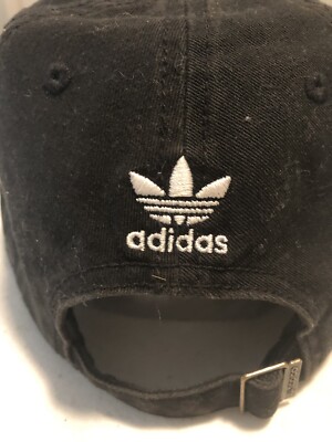 A　vintage adidas cap トレフォイルロゴ Vintage Adidas Logo Hat Cap Black Adjustable Cap Adidas c50
