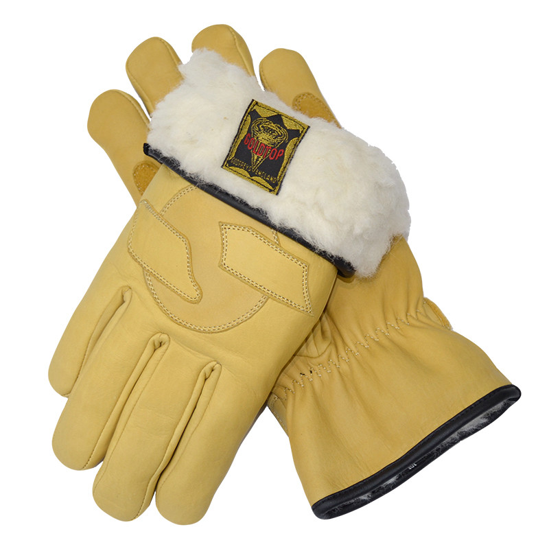 Goldtop Merino Wool Lined Tan Leather Harley Cruiser Motorcycle Gloves