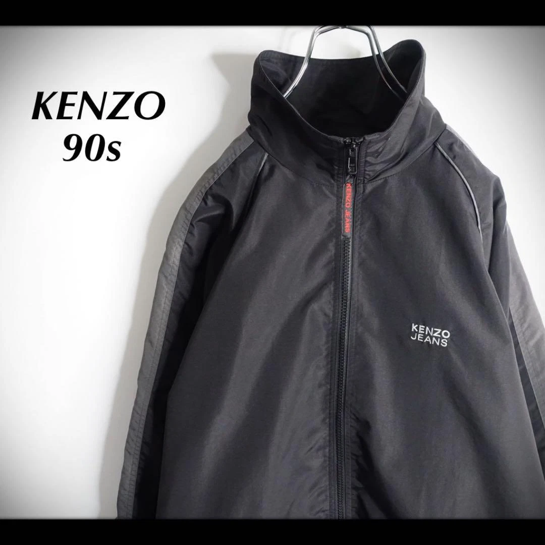 Japan Used Fashion Kenzo Vintage Embroidery Nylon Jacket 90S Jeans Black