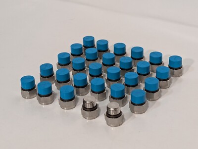Lot of 29 Swagelok 316 SAE S7E O-ring fitting caps as shown, 316 Stainless