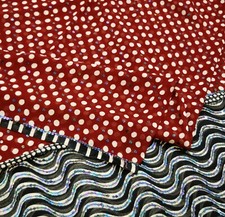 Vintage Dupatta Pure Georgette Silk Long Stole Hand Beaded Printed Hijab Scarves