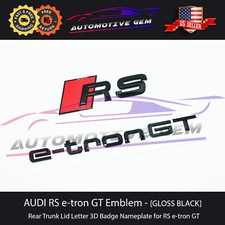 Audi Rs E-tron Gt Emblem Gloss Black Rear Trunk Badge Logo S Line Liftgate Etron