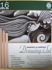 Graphite & Charcoal Drawing Set 16pc Pentalic 661670909927