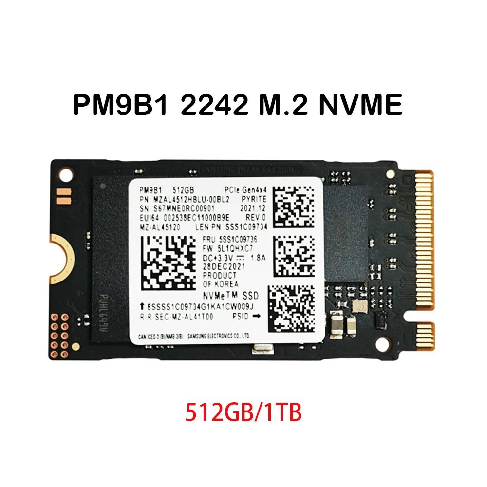 新品同様✨ Samsung PM9B1 1TB NVMe／PCIE4／2242 Samsung PM9B1 1TB M.2 2242 NVMe PCIe Gen 4x4 SSD For Dell HP