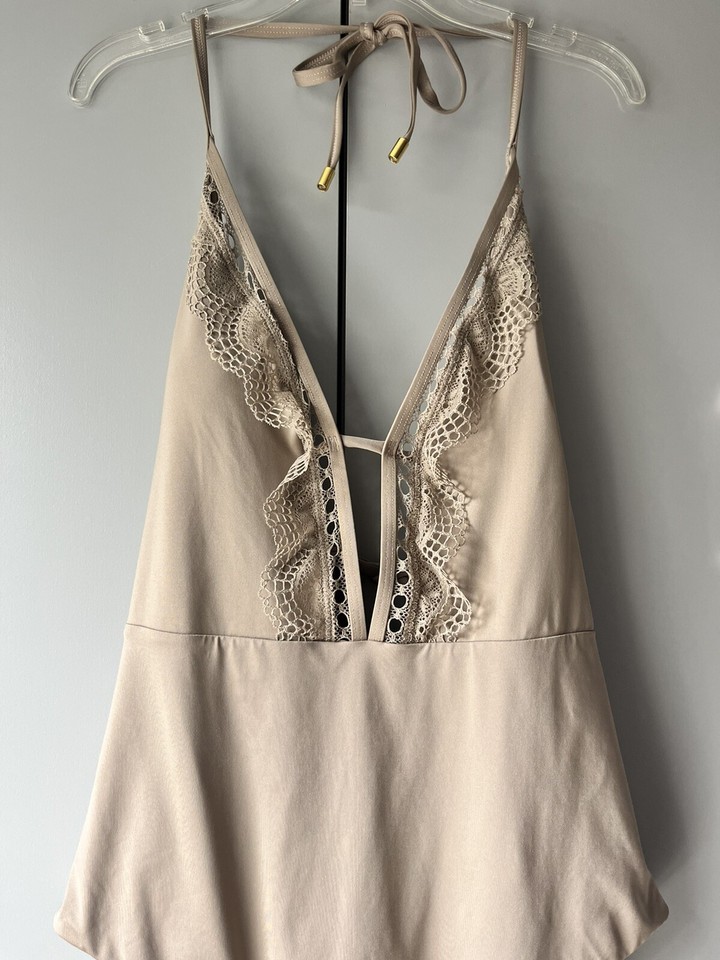 Maillot De Bain Une Pièce Laundry By Shelli Segal - Modèle Ring Monokini - Taille L - Noir - Neuf
