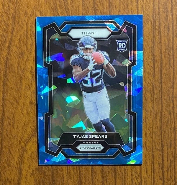 2023 Panini Prizm #396 Tyjae Spears Blue Ice Prizm Rookie /99 Titans Color Match