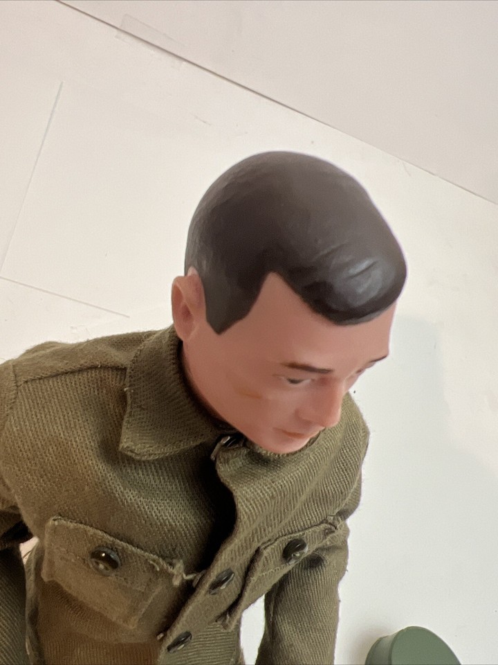 Vintage GI Joe 1964 Brown Hair Action Figure Hasbro W/ Clothes/Uniform