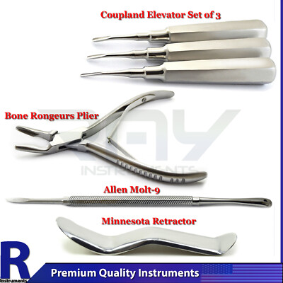 Basic Tooth Extraction Kit Coupland Dental Extracting Elevators Rongeur Plier CE