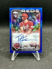2024 Topps Chrome Autograph Blue Refractor 87/150 TJ Hopkins RC Reds