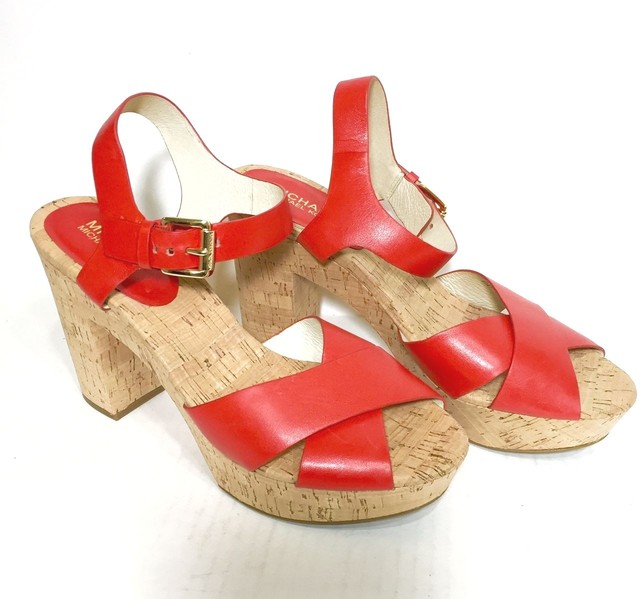 Michael Michael Kors Natalia Leather Platform Women's Sandals Mandarin Orange 11 | eBay