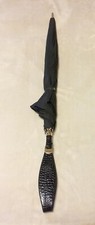 VINTAGE POLAN KATZ P K FAUX CROC HANDLE UMBRELLA