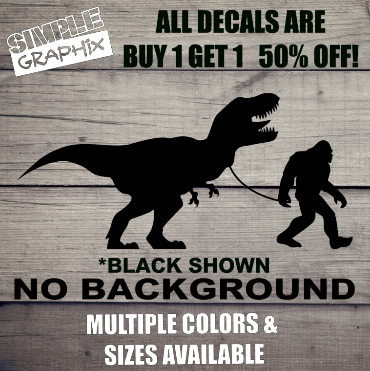 BIGFOOT T-Rex Decal, Trex, Sasquatch, JDM, Funny, Windows, Car