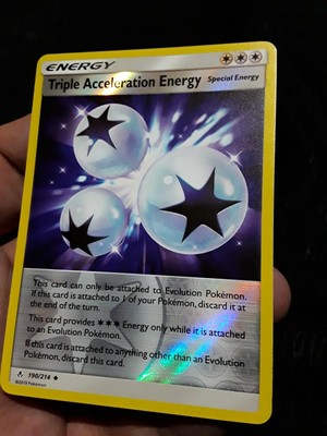 190//214 Reverse Holo Foil Pokemon Unbroken Bonds Triple Acceleration Energy