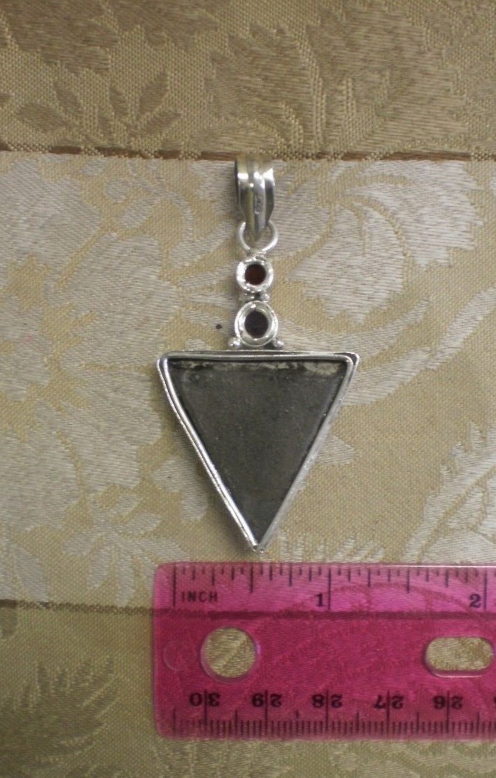 Sterling Silver 925 Triangular Titanium Druzy Gar… - image 3